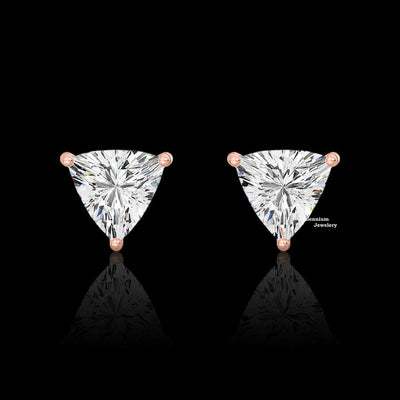 1.20ct Trillion cut Moissanite Diamond Earrings For Women