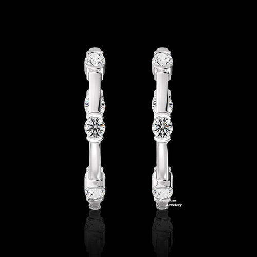 0.85ct VVS Moissanite Hoop Earrings For Women