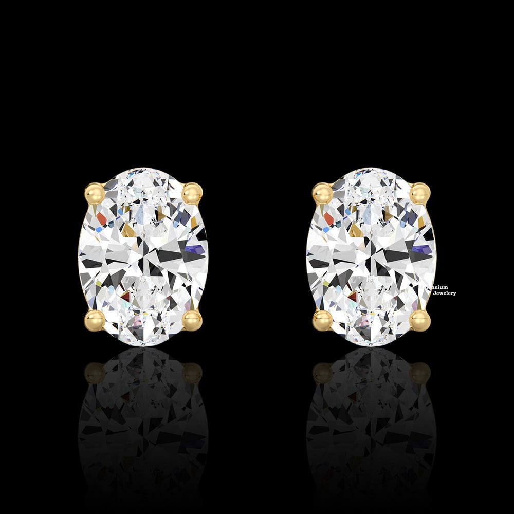 Oval Cut VVS Moissanite Diamond Earrings For Women