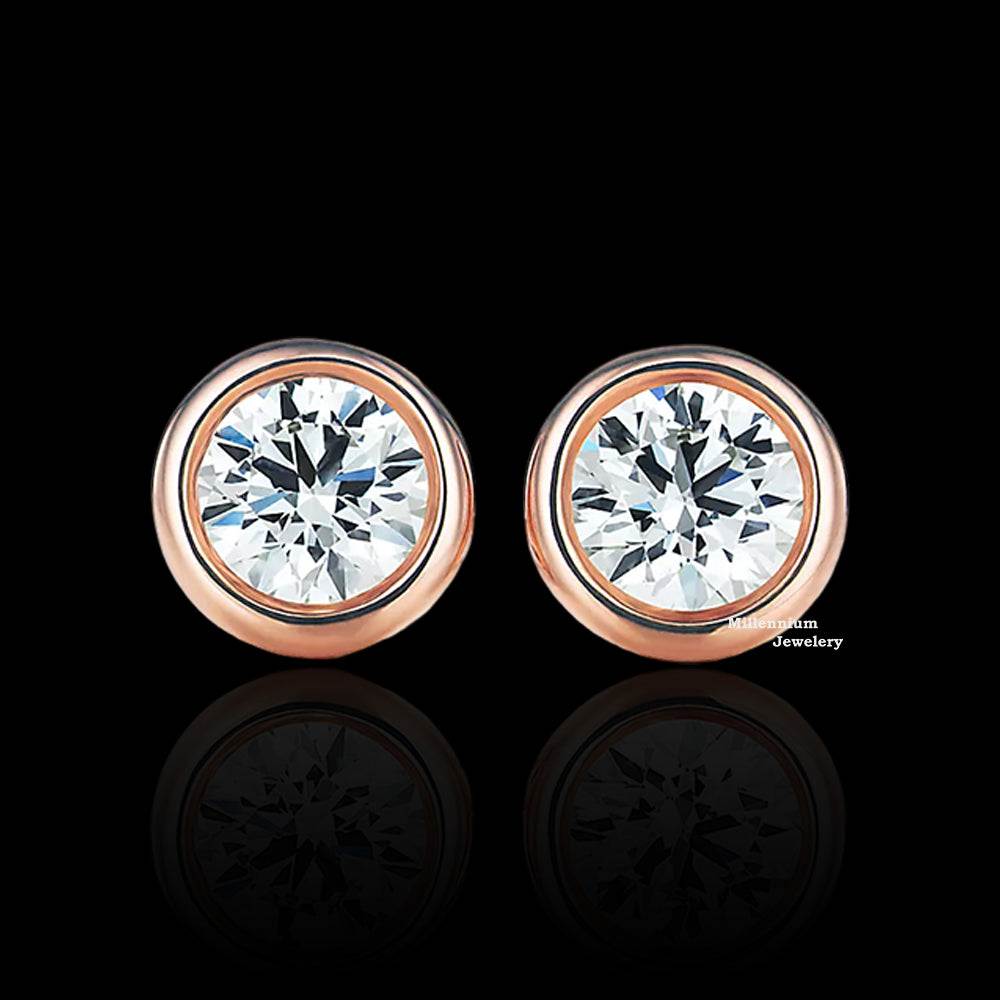 Round Cut Moissanite Stud Diamond Earrings For Women