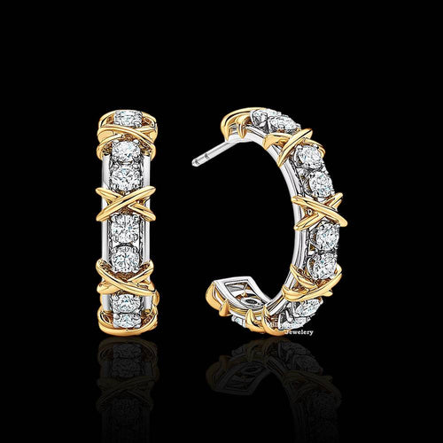 1.75ct Round VVS Hoop Moissanite Earrings