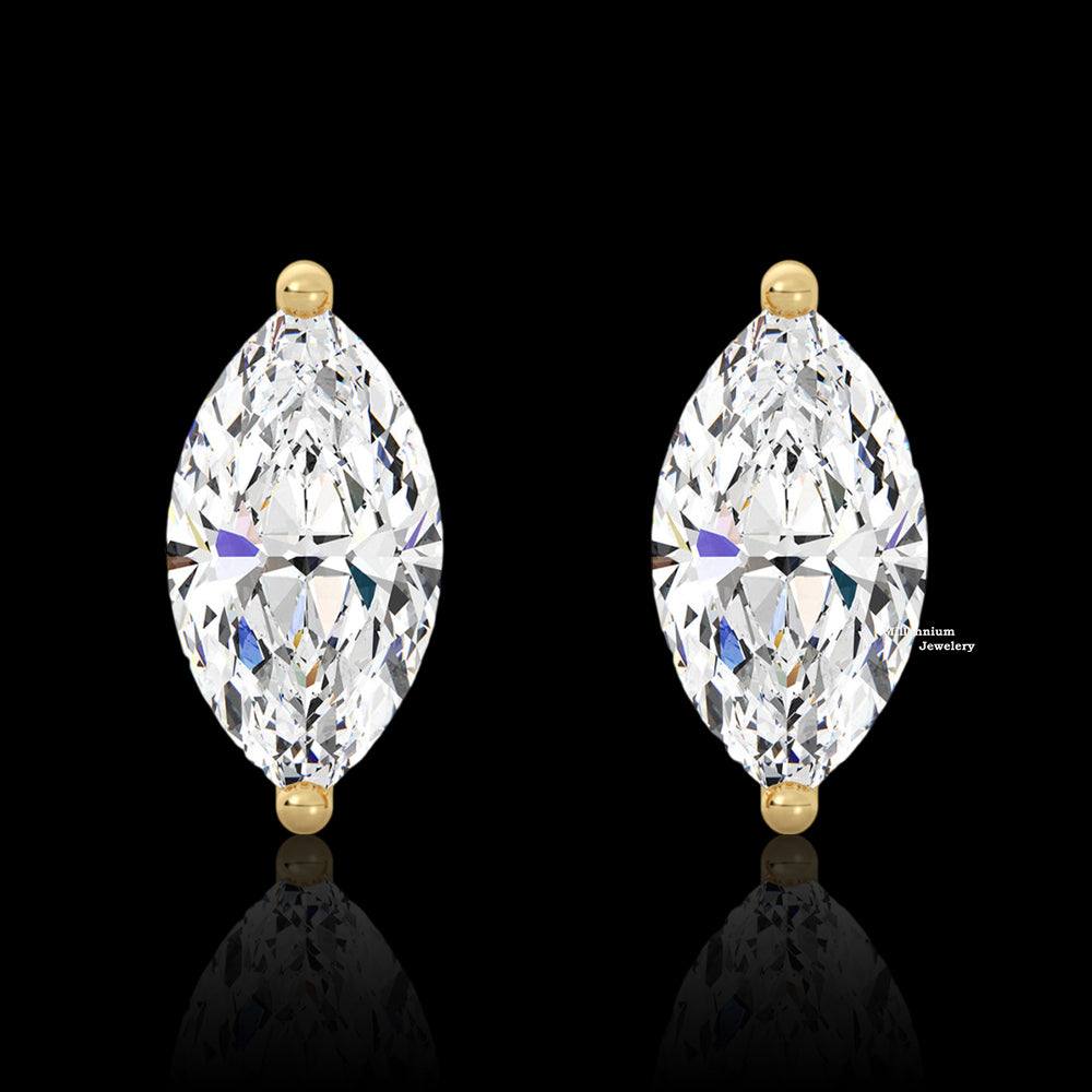 Marquise Cut 1.10ct Moissanite Stud Earrings For Women