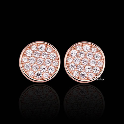 Pavé Design Moissanite Stud Earrings Push Back Finding