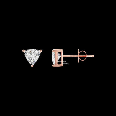 1.20ct Trillion cut Moissanite Diamond Earrings For Women