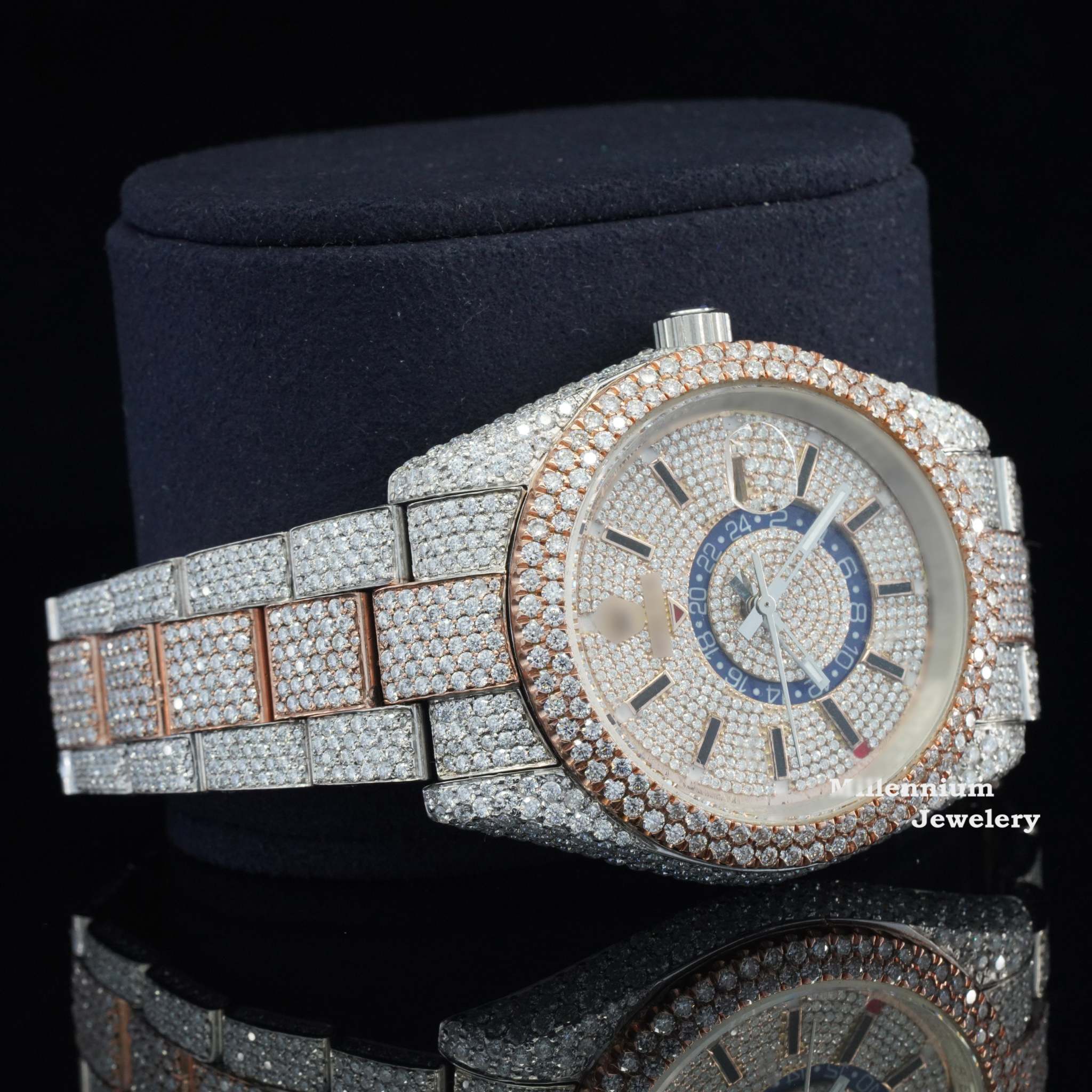 Fabulous White Dial Moissanite Diamond Watch Strap
