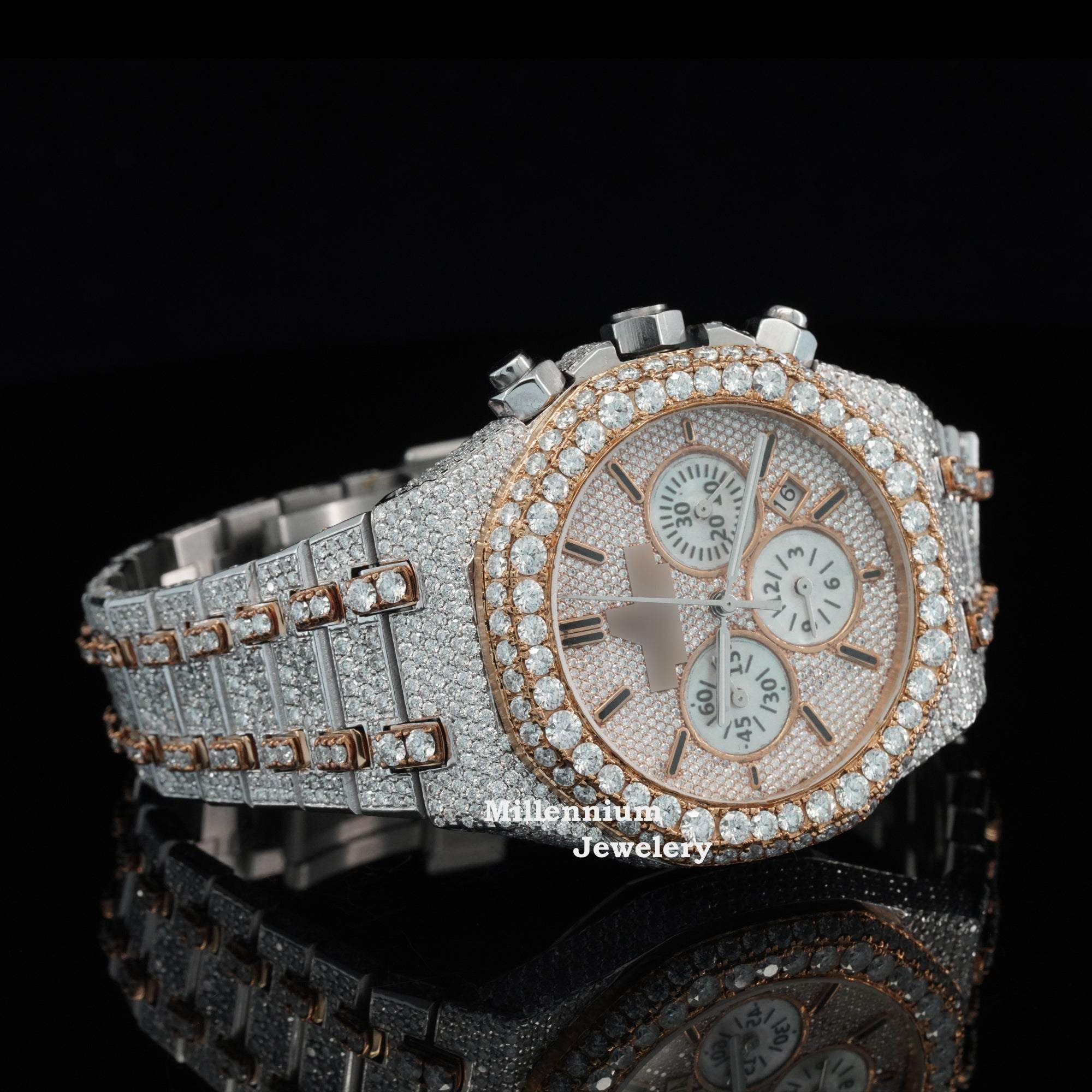 Fabulous Iced Out Bust Down Moissanite Diamond Automatic Watch With Diamond Daila
