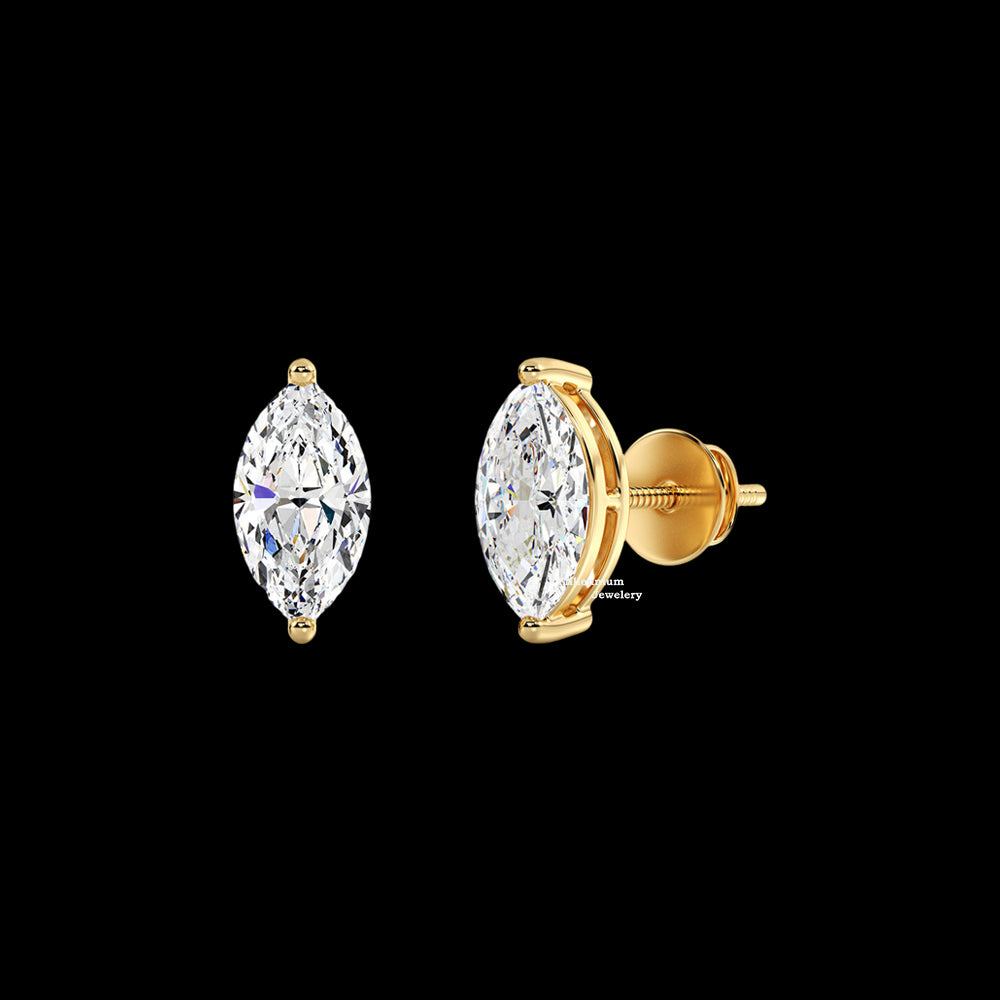 Marquise Cut 1.10ct Moissanite Stud Earrings For Women