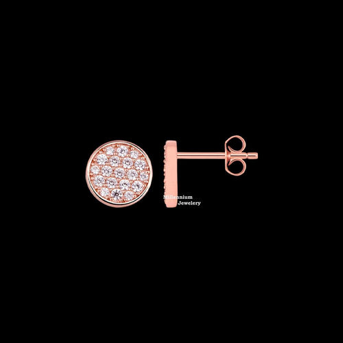 Pavé Design Moissanite Stud Earrings Push Back Finding