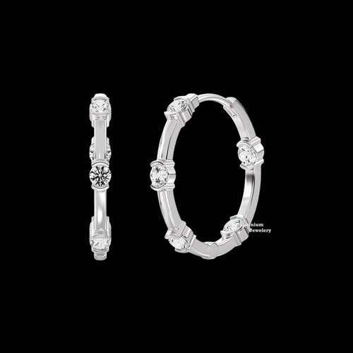 0.85ct VVS Moissanite Hoop Earrings For Women