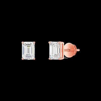 3ct Emerald Cut Moissanite Earrings For Women