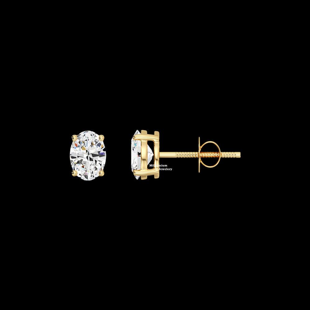 Oval Cut VVS Moissanite Diamond Earrings For Women