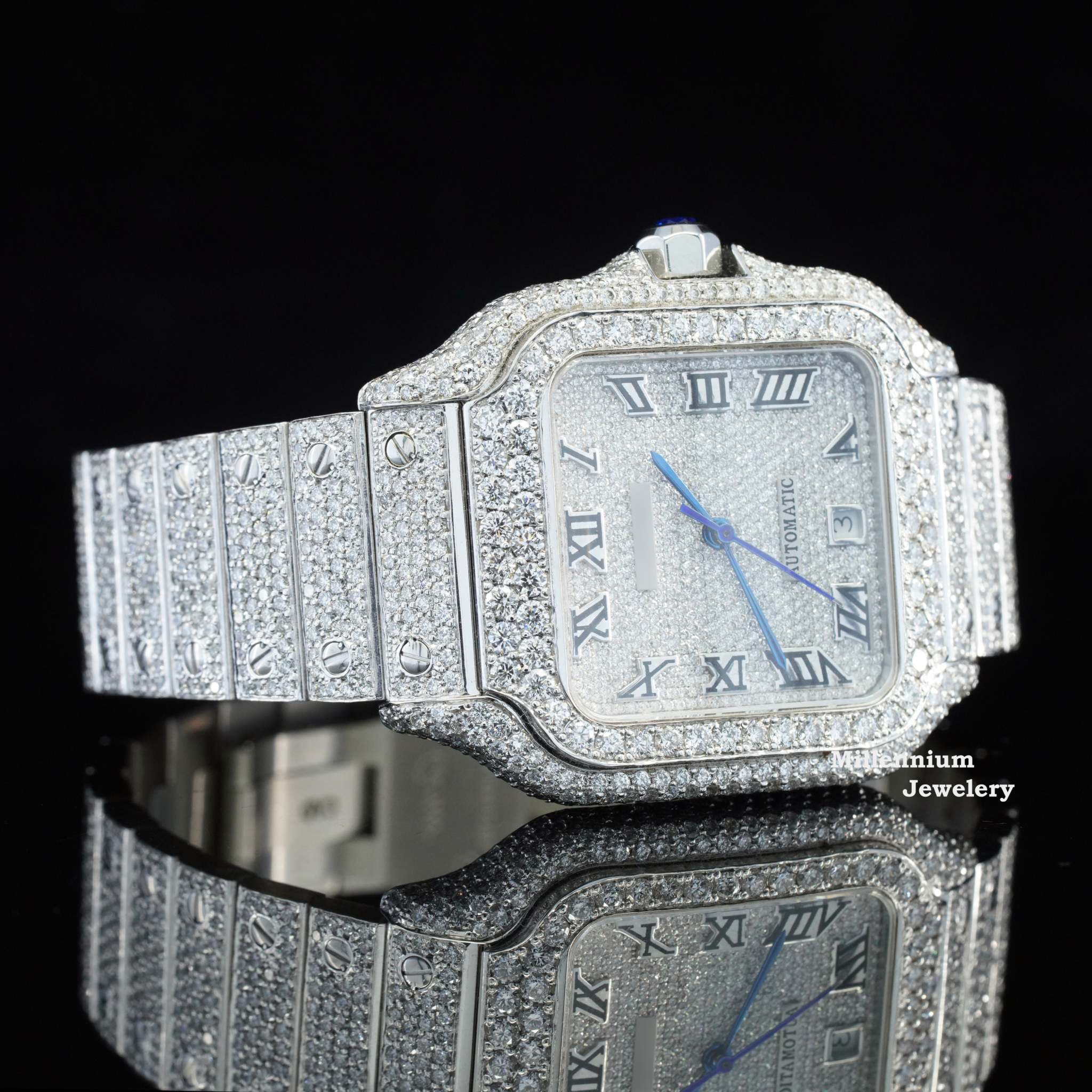 Fully Diamond Iced Out Moissanite Watch for Men