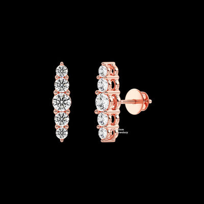 0.50ct Stud Earrings VVS Round Moissanite Diamond