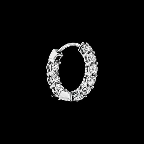 1ct Round Moissanite Hoop Earrings For Women