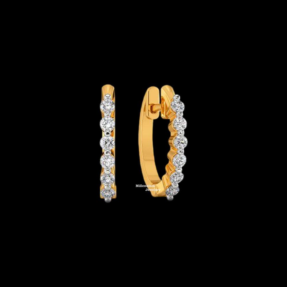 0.30ct Round Cut Moissanite Hoop Earrings