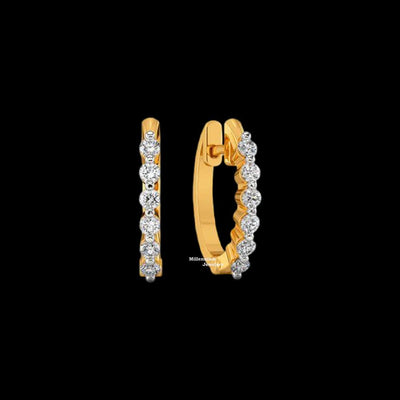 0.30ct Round Cut Moissanite Hoop Earrings