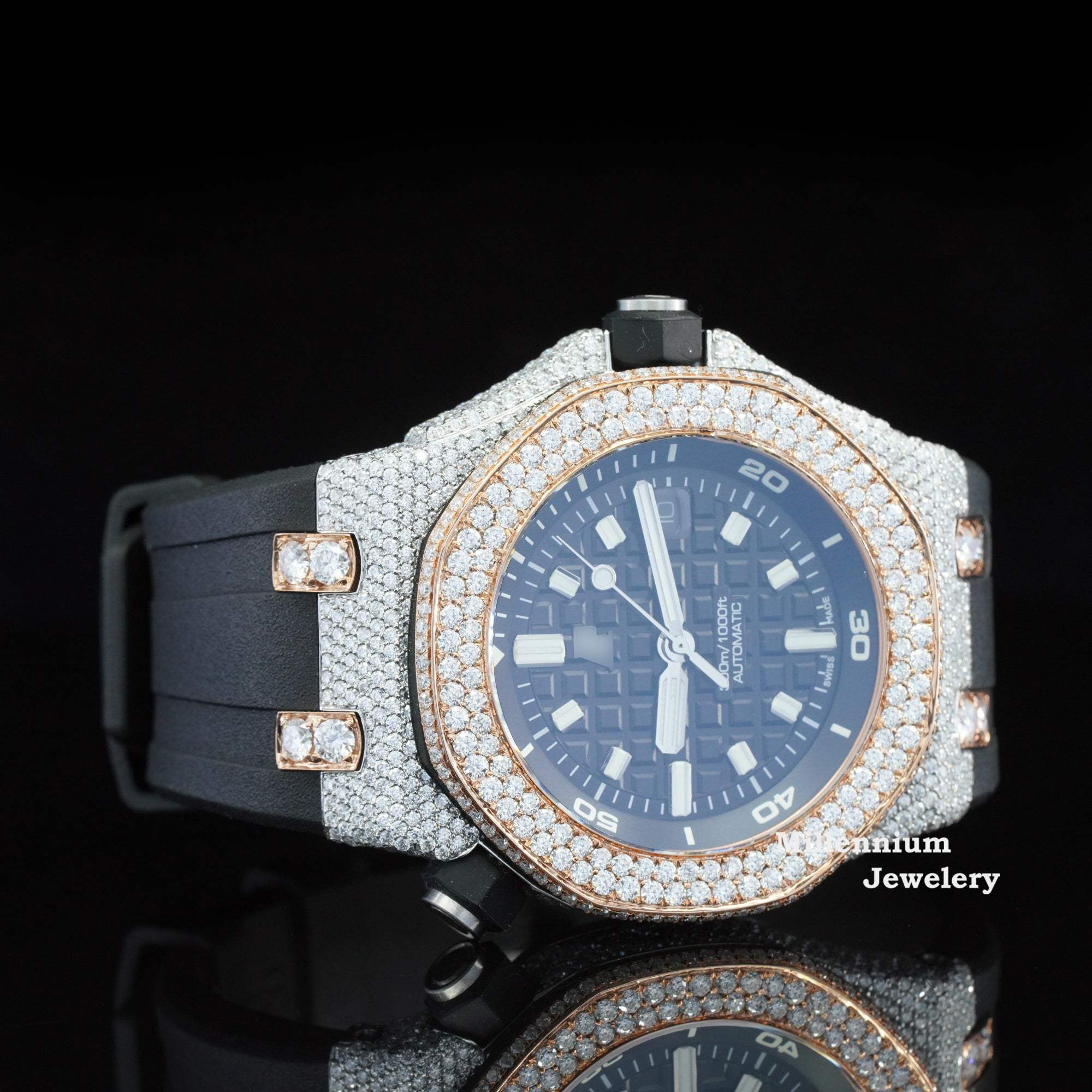Fabulous Moissanite Watch Iced Out Automatic Wrist Watch For Men