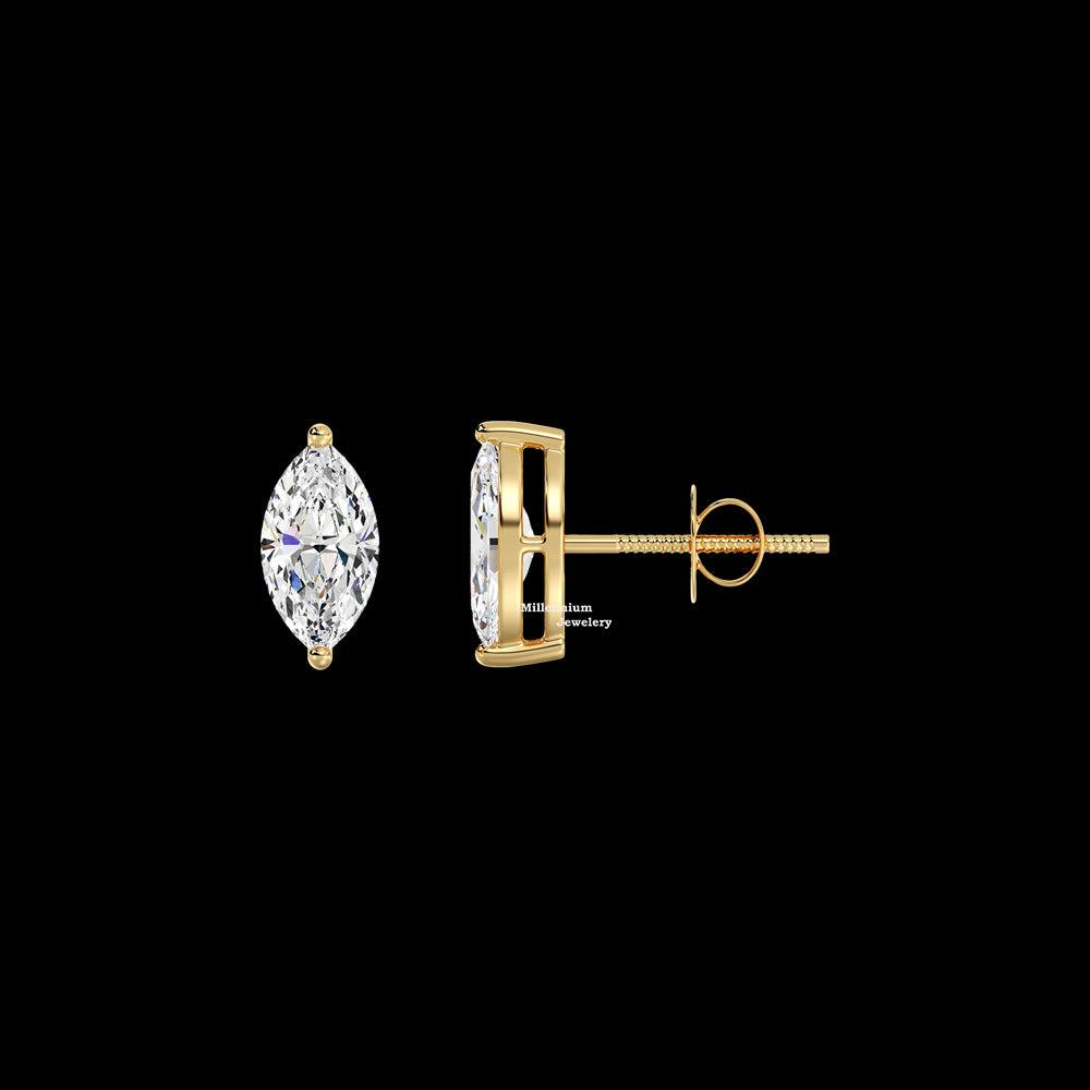 Marquise Cut 1.10ct Moissanite Stud Earrings For Women