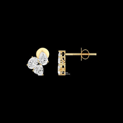 1.60ctw Cluster Moissanite Stud Earrings For Women