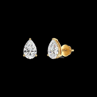 3ct Pear Cut Moissanite Stud Earrings For Women