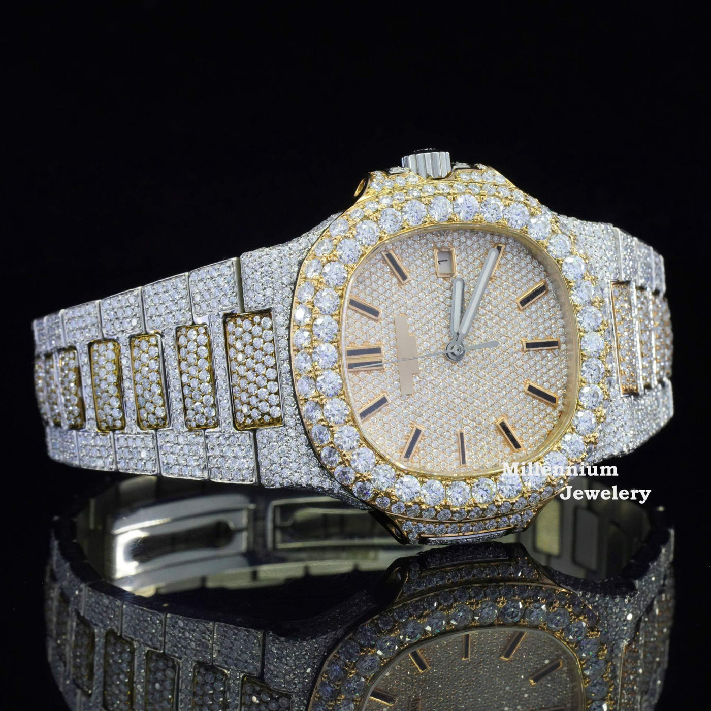 Amazing Mens Moissanite Watch Fully Iced Out With Diamond Body