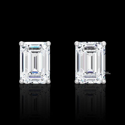 3ct Emerald Cut Moissanite Earrings For Women