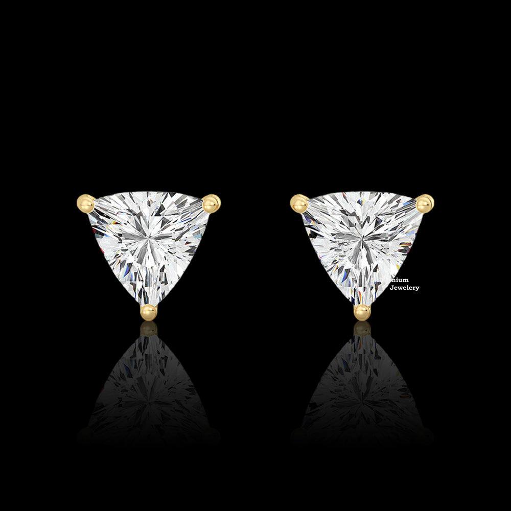 1.20ct Trillion cut Moissanite Diamond Earrings For Women