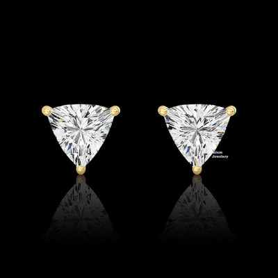 1.20ct Trillion cut Moissanite Diamond Earrings For Women