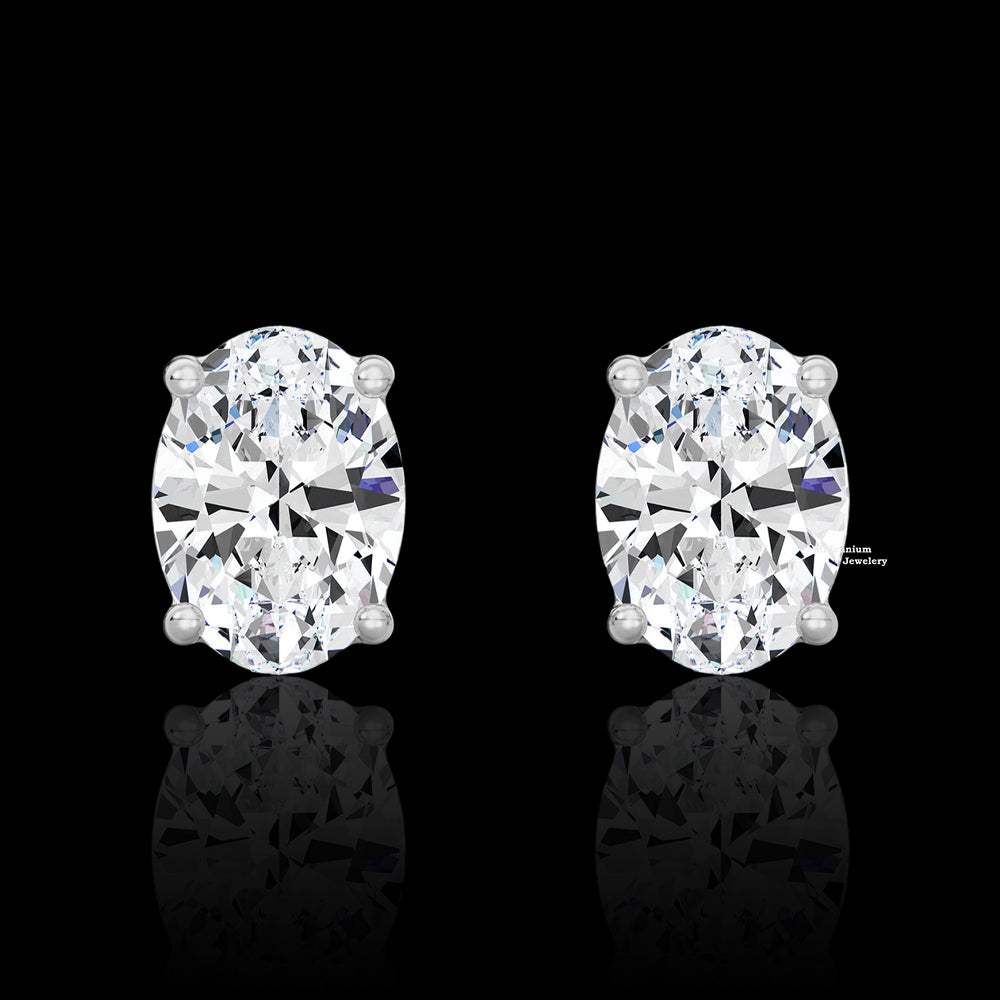 Oval Cut VVS Moissanite Diamond Earrings For Women