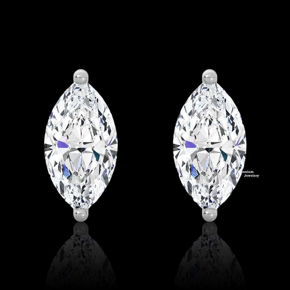 Marquise Cut 1.10ct Moissanite Stud Earrings For Women