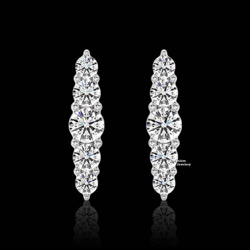 0.50ct Stud Earrings VVS Round Moissanite Diamond