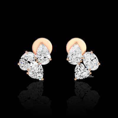 1.60ctw Cluster Moissanite Stud Earrings For Women