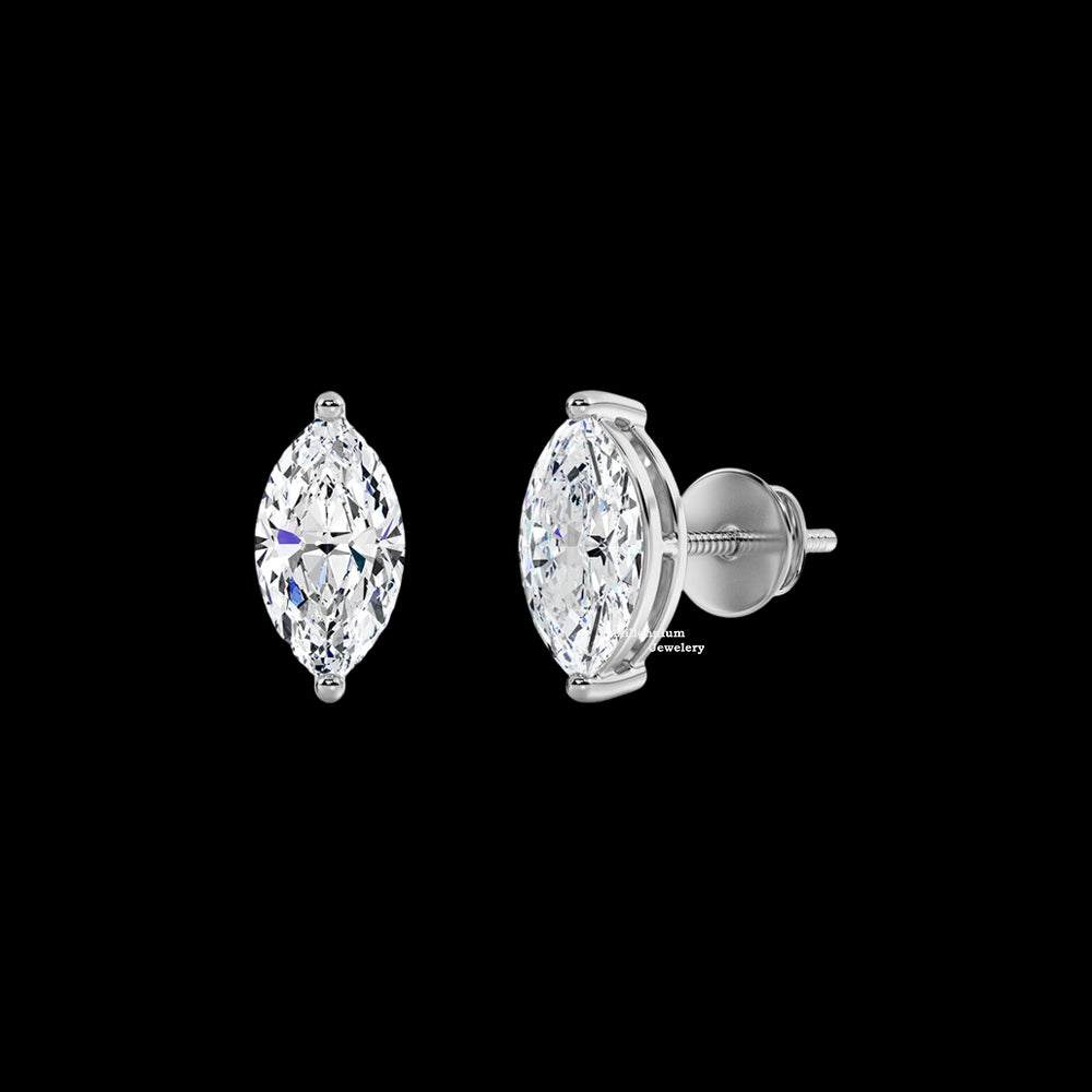 Marquise Cut 1.10ct Moissanite Stud Earrings For Women