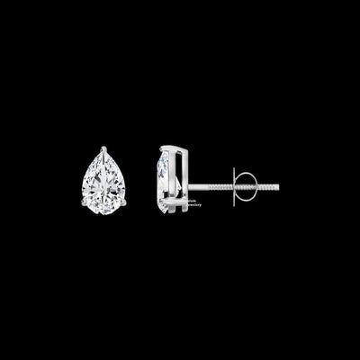 3ct Pear Cut Moissanite Stud Earrings For Women