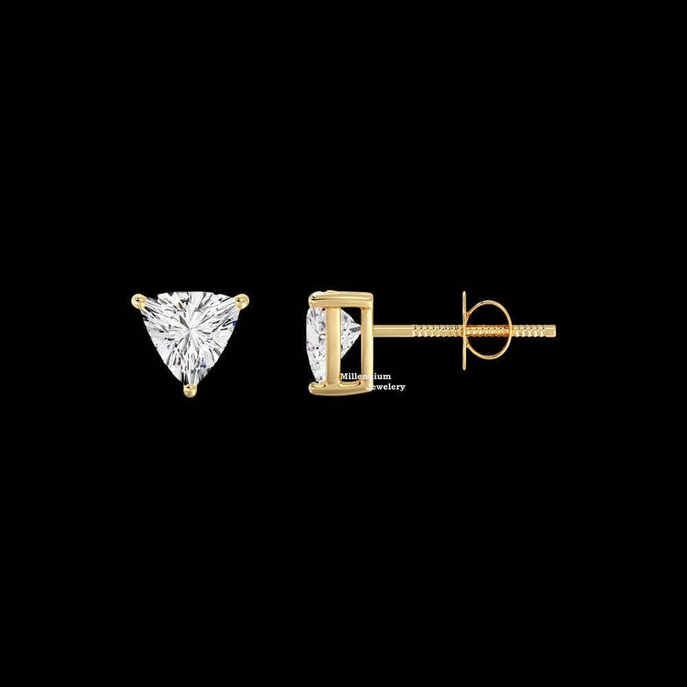1.20ct Trillion cut Moissanite Diamond Earrings For Women