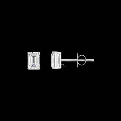 3ct Emerald Cut Moissanite Earrings For Women