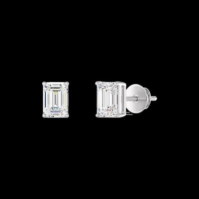 3ct Emerald Cut Moissanite Earrings For Women