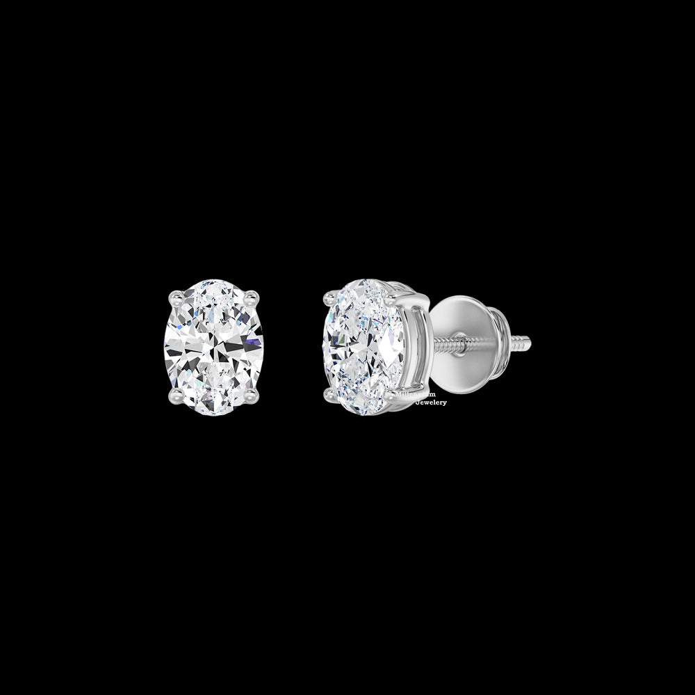 Oval Cut VVS Moissanite Diamond Earrings For Women