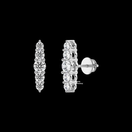 0.50ct Stud Earrings VVS Round Moissanite Diamond