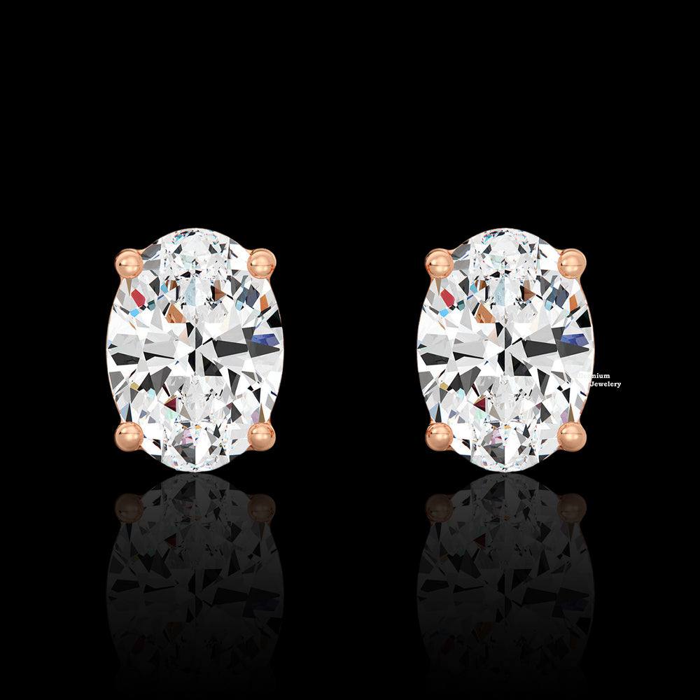 Oval Cut VVS Moissanite Diamond Earrings For Women