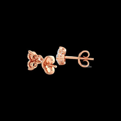0.50ct Three Stone Moissanite Stud Earrings For Women