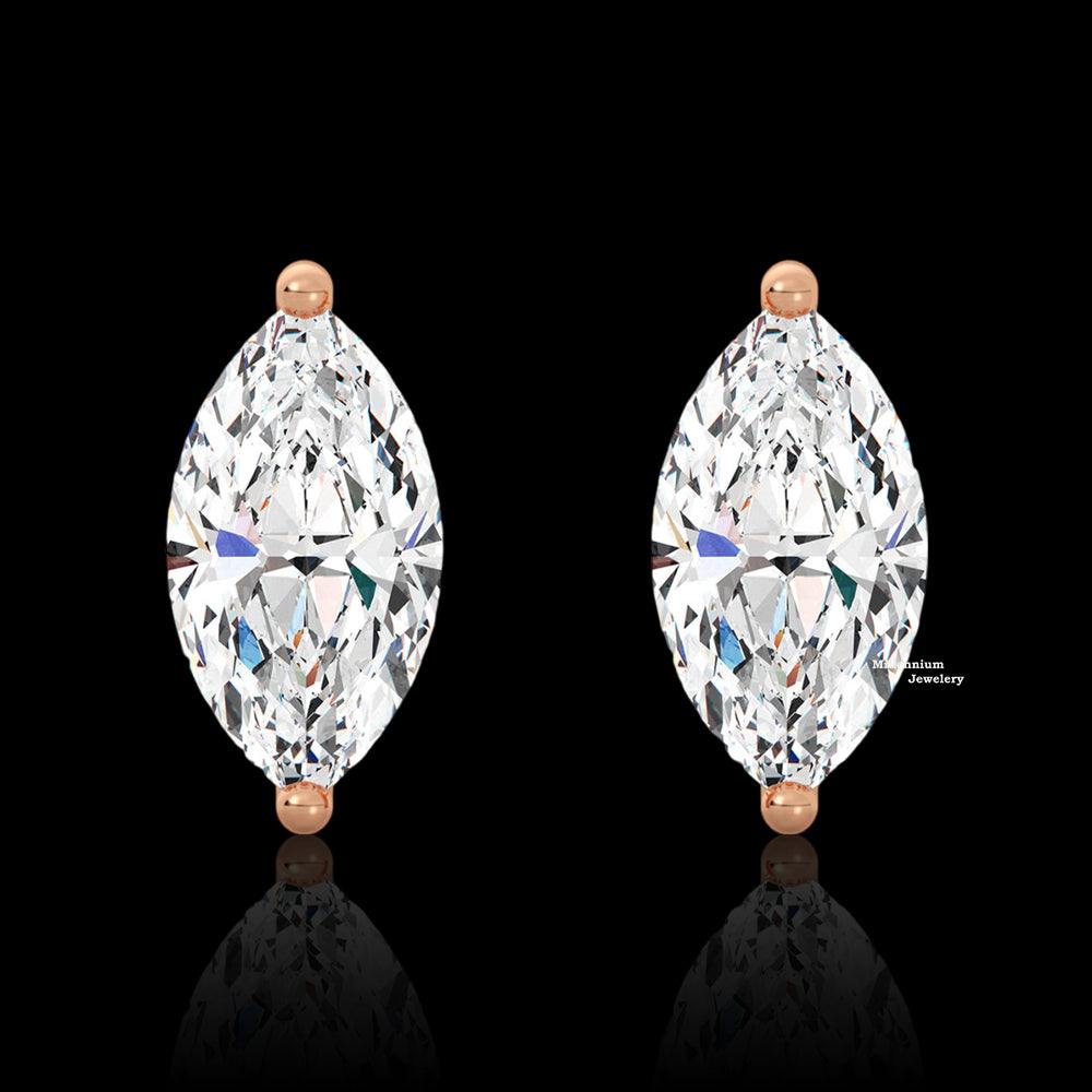 Marquise Cut 1.10ct Moissanite Stud Earrings For Women