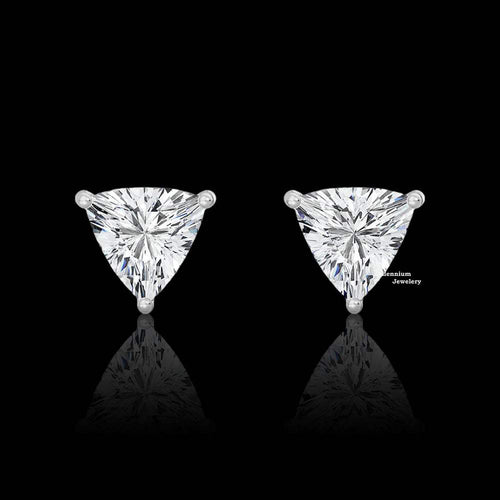 1.20ct Trillion cut Moissanite Diamond Earrings For Women