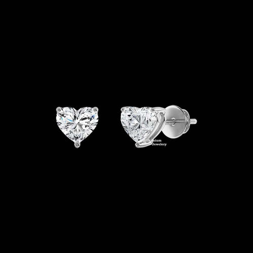 1.20ct Heart Cut Moissanite Diamond Earrings For Women