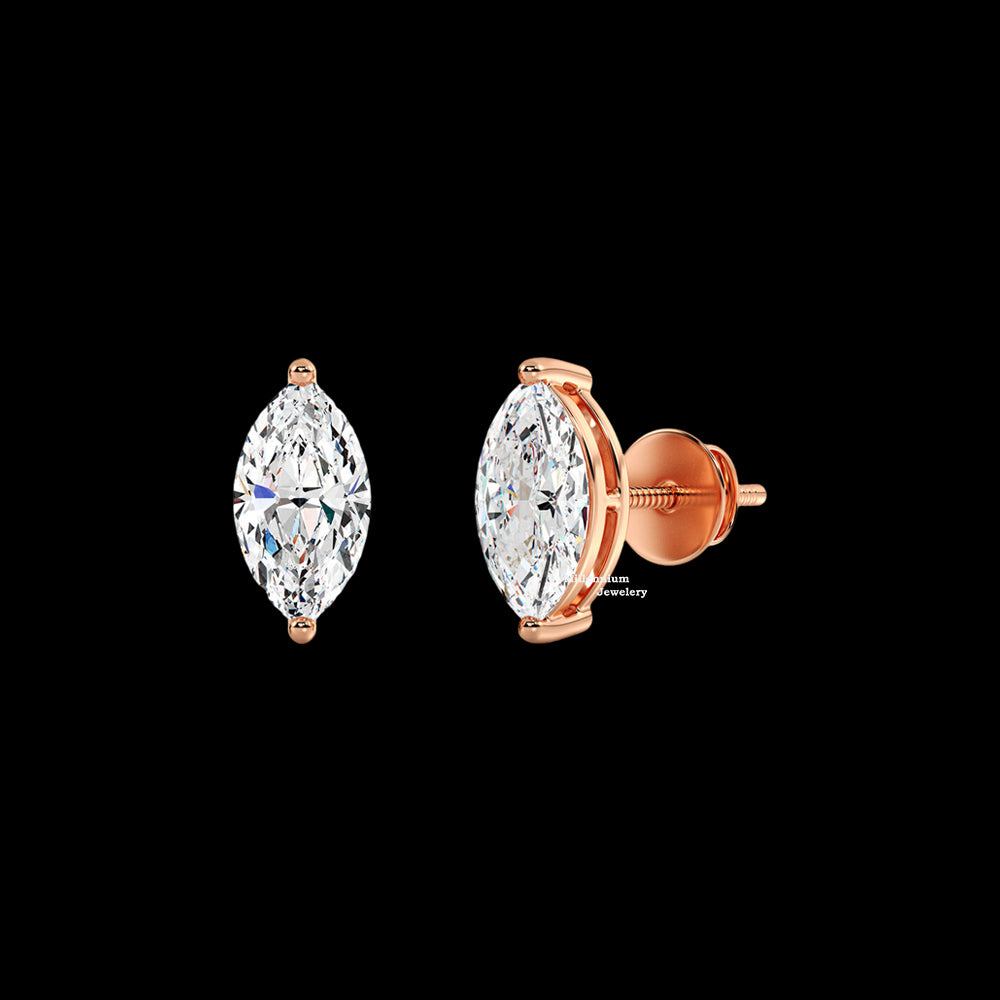 Marquise Cut 1.10ct Moissanite Stud Earrings For Women