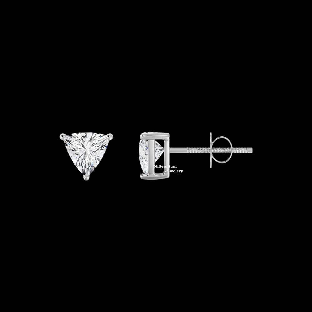 1.20ct Trillion cut Moissanite Diamond Earrings For Women