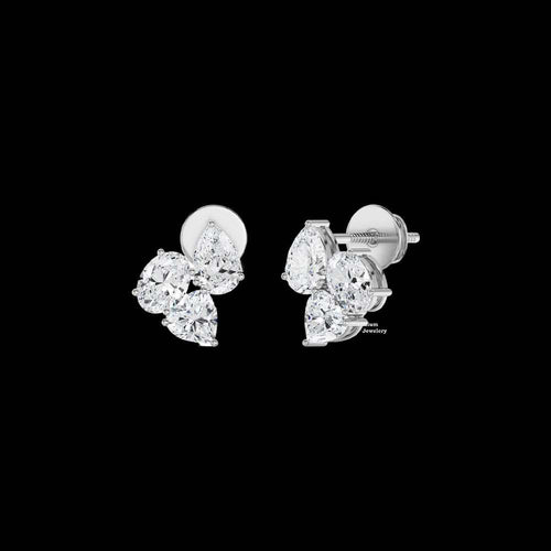 1.60ct Cluster Moissanite Stud Earrings For Women