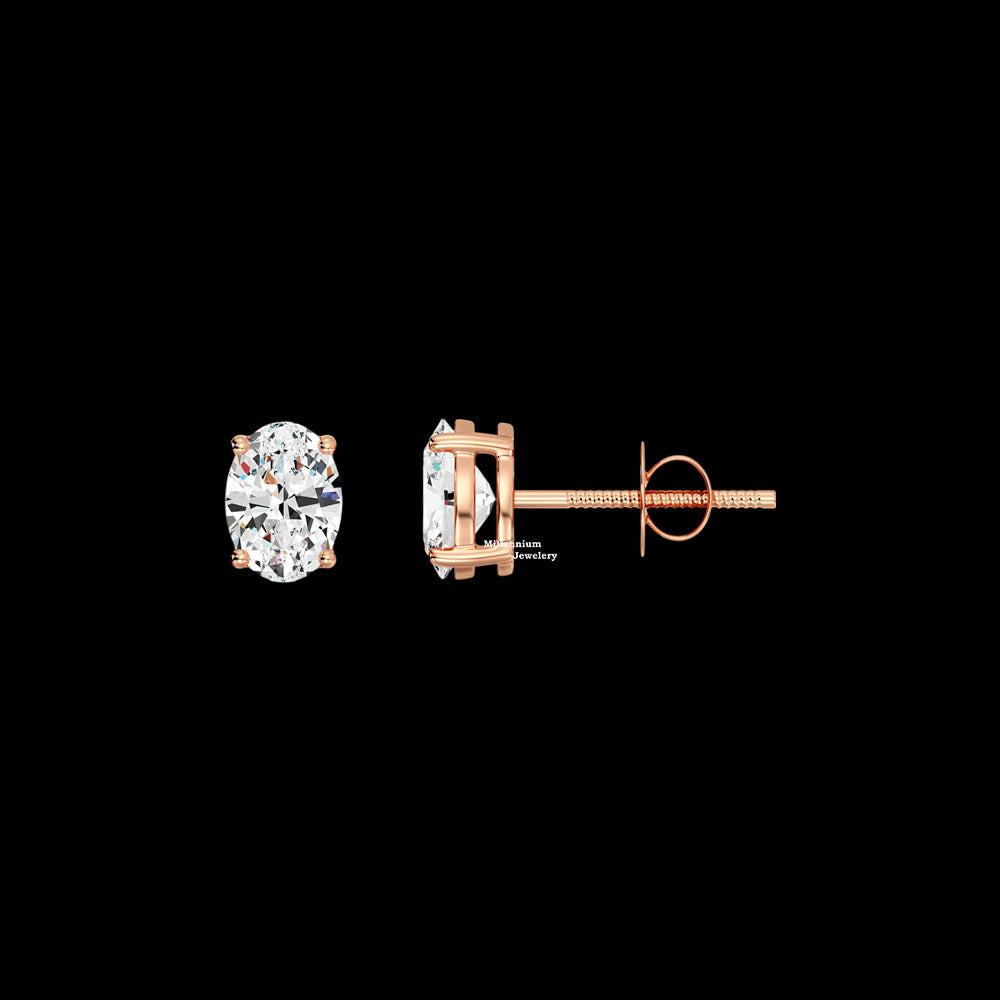 Oval Cut VVS Moissanite Diamond Earrings For Women