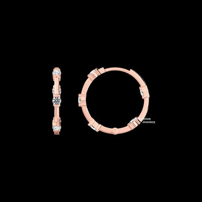 0.85ctw Hoop Earrings VVS Moissanite Diamond For Women
