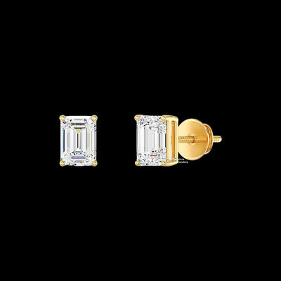 3ct Emerald Cut Moissanite Earrings For Women